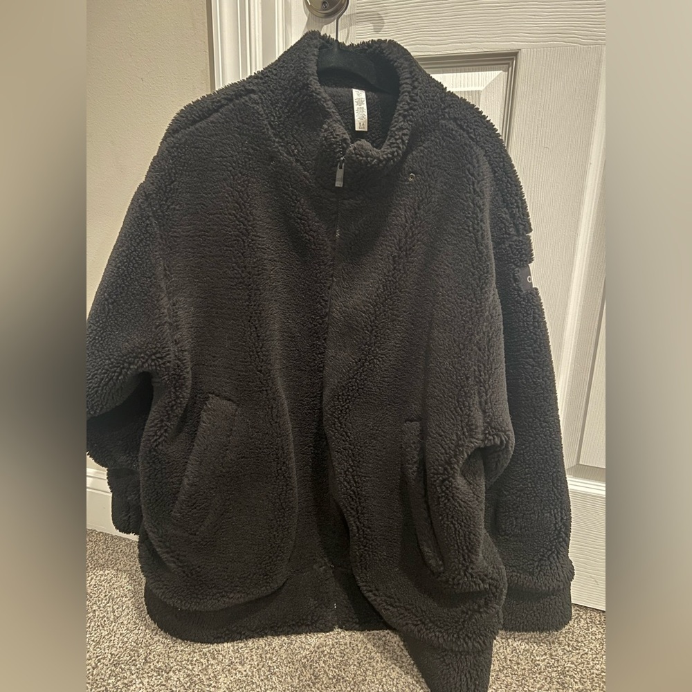 Womens Alo Yoga Norte Sherpa Black Jacket Used